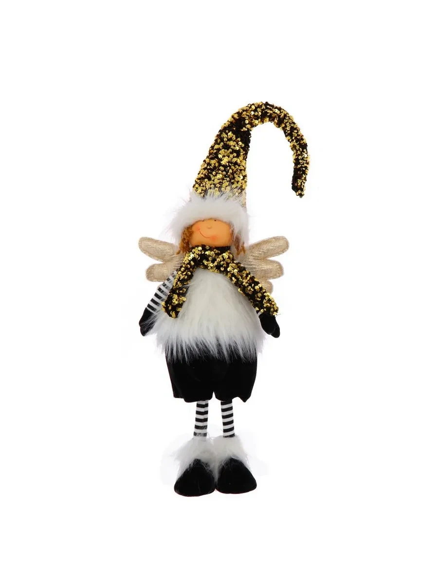 Фигурка новогодняя мягкая BonaDi Ангел мальчик с пайетками 75 см Черный (2770781684) Фигурка новогодняя мягкая BonaDi Ангел мальчик с пайетками 75 см Черный (2770781684)