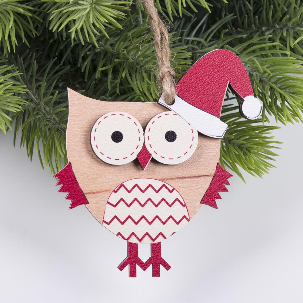 Подвеска новогодняя Сова в шапке (5438-4)