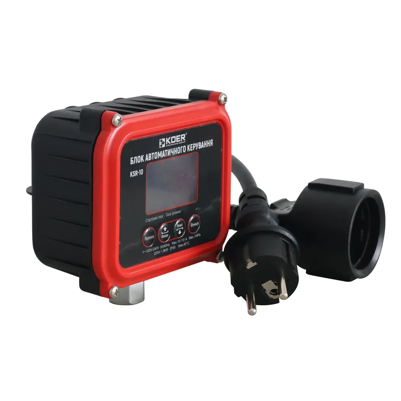 Реле давления электронное KOER KSR-10 регулирующее, кабель с евровилкой и розеткой до 1,5 кВт (KP3371)