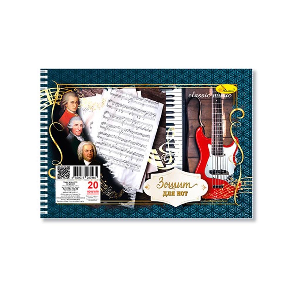 Школьная тетрадь нотная Апельсин 20 л. Разноцветный (NB-286-Z-111)