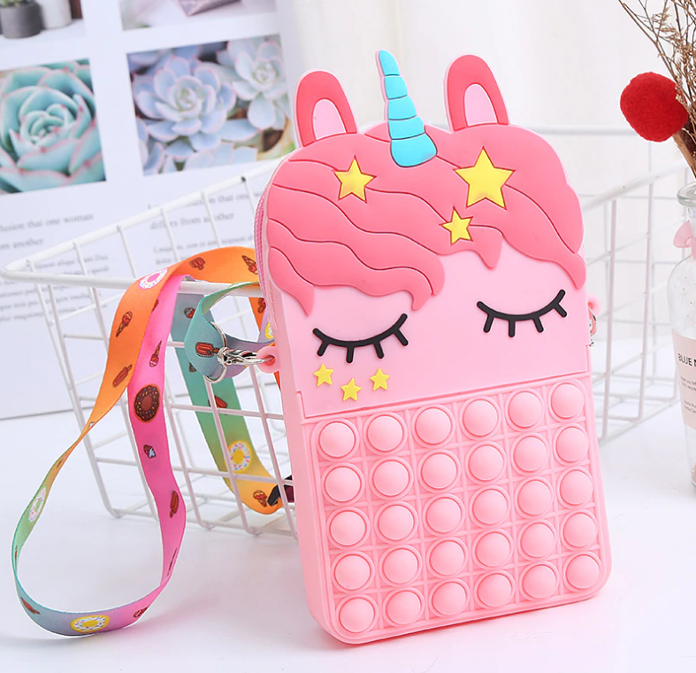 Сумка антистресс Pop It 22х14 см Единорог Розовый (22078)