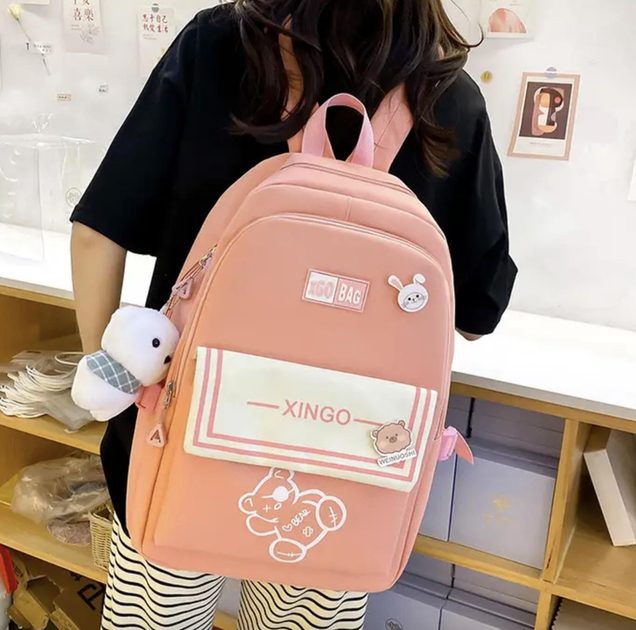 Школьный рюкзак для девочки XGO BAG 4в1 рюкзак/шоппер/пенал/сумочка Розовый - фото 4 Школьный рюкзак для девочки XGO BAG 4в1 рюкзак/шоппер/пенал/сумочка Розовый - фото 4