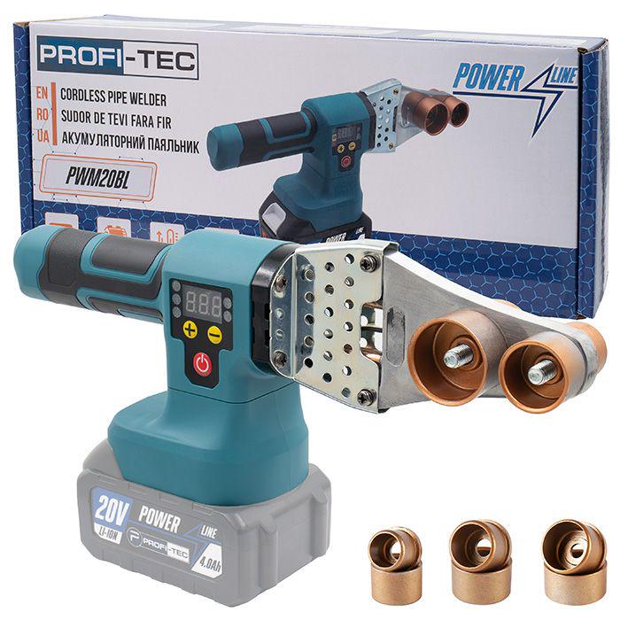 Паяльник аккумуляторный PROFI-TEC 20V PWM20BL без аккумулятора и зарядного устройства/насадки: 20/25/32 мм (005914)