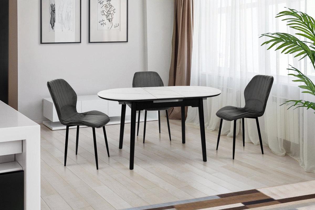 Стол обеденный Микс Мебель 1100/1400х750 мм Черно-белый (XS-1309) - фото 4 Стол обеденный Микс Мебель 1100/1400х750 мм Черно-белый (XS-1309) - фото 4