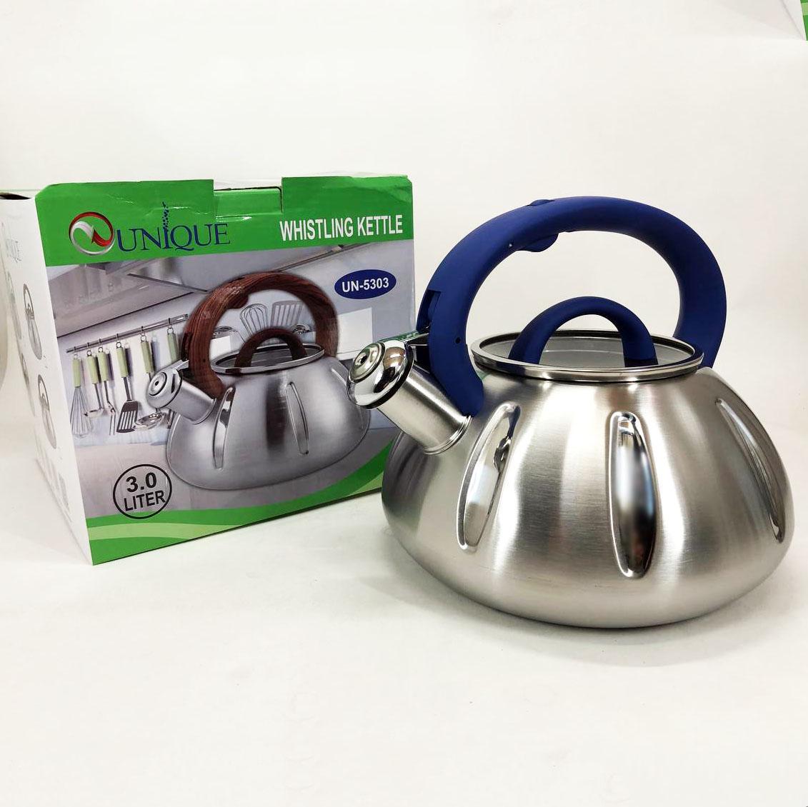 Чайник із свистком Unique UN-5304 3 л Синій (ws56289-3) - фото 6