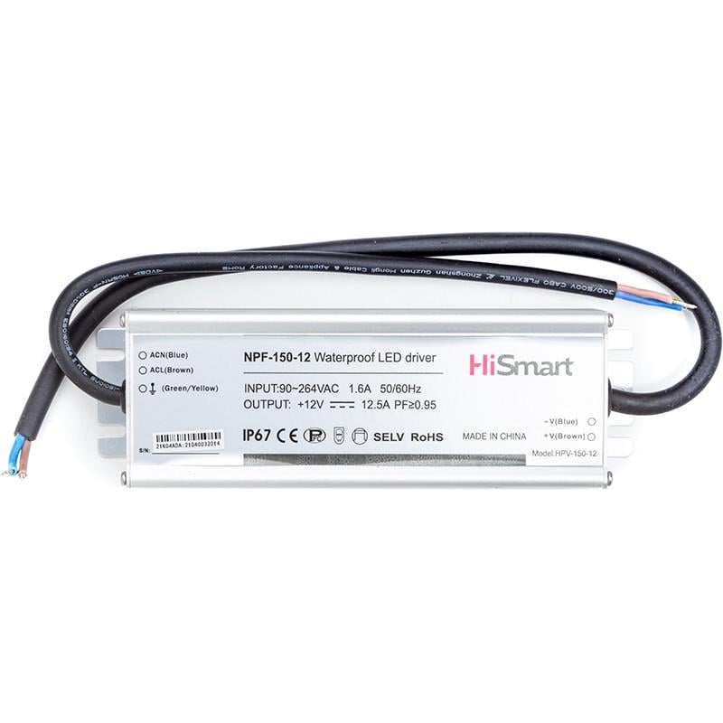 Блок живлення HiSmart 12V 125A 150W PFC IP67