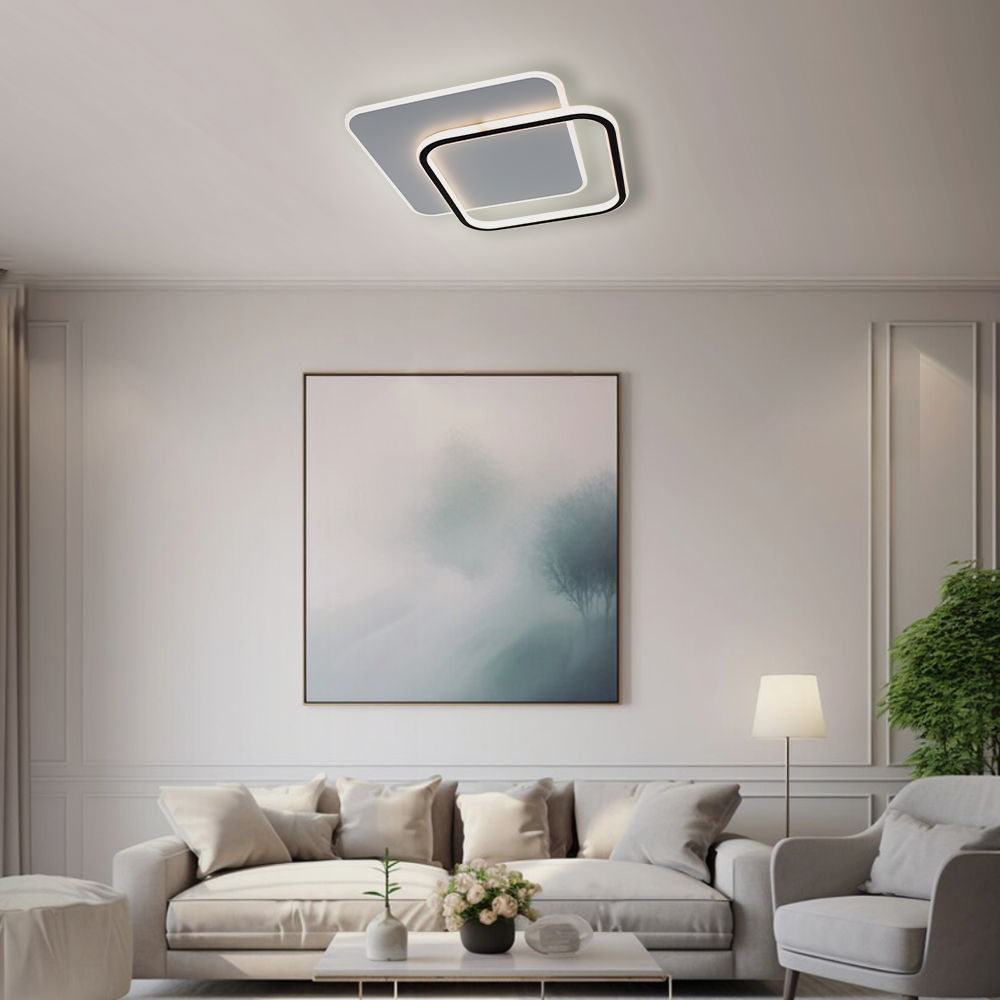 Люстра ESLLSE STANDART 2S с пультом 65W 475x475x50 мм Черно-белый (10606) - фото 7