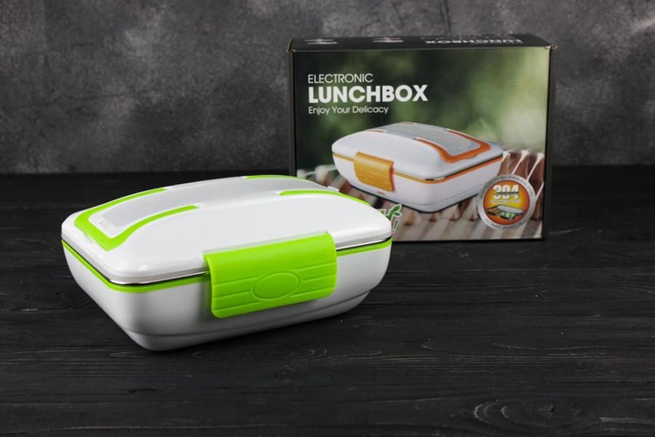 Ланч-бокс портативный The Electric Lunch Box с подогревом от сети 220 V 820 мл Зеленый - фото 10