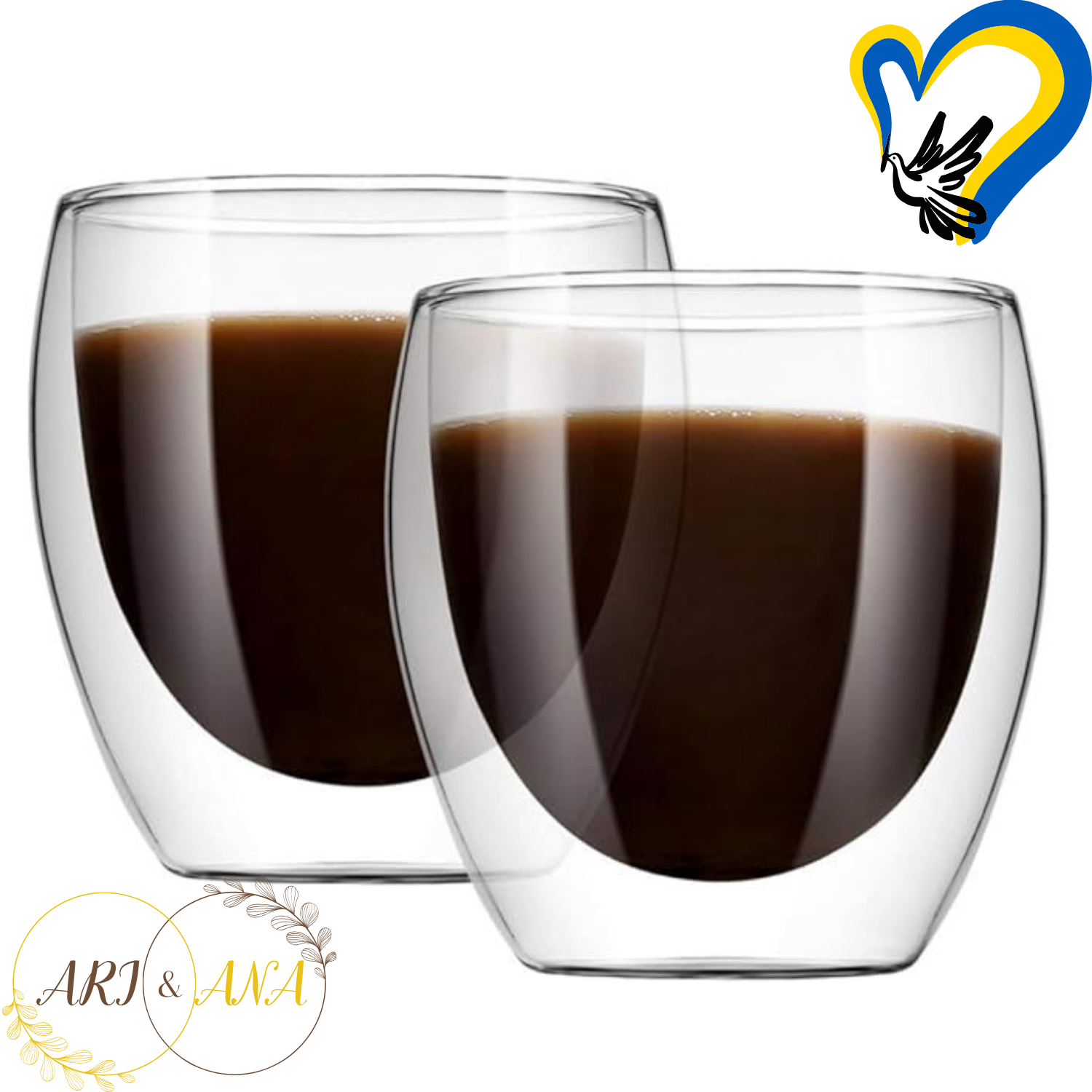 Склянка Ari&Ana із подвійними стінками 150 мл 2 шт. (14418534) - фото 3