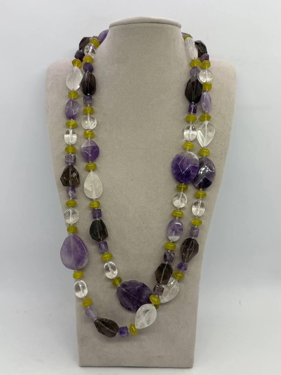 Бусы из кварца/аметиста 120 см Фиолетовый (13022)