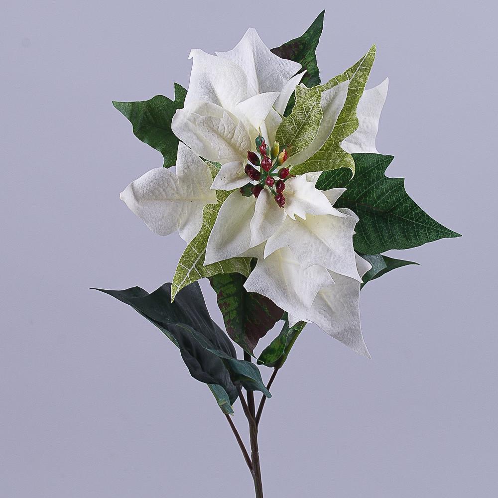 Пуансетия бархатная премиум Белый (3025-2)