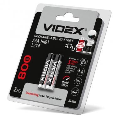 Акумулятор Videx AAA 800 mAh 1,2V R3 Ni-MH (2197127135) - фото 1 Акумулятор Videx AAA 800 mAh 1,2V R3 Ni-MH (2197127135) - фото 1