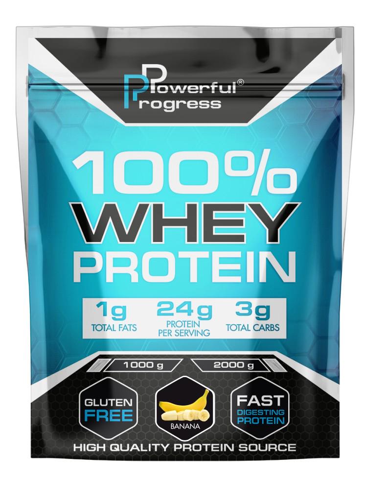 Сироватковий протеїн Powerful Progress Whey Protein 100% Instant 1000 г Банан (06771-01) - фото 1