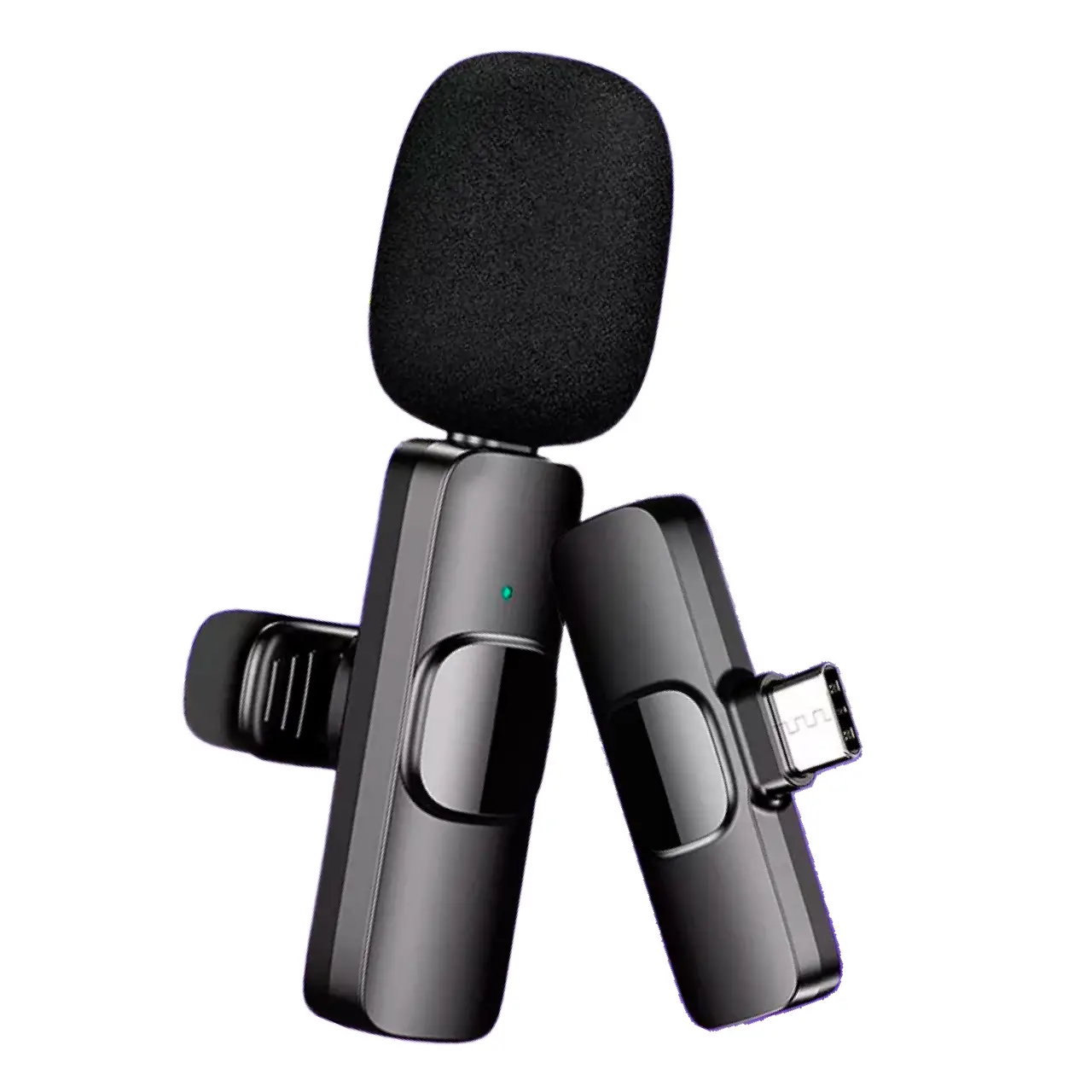 Мікрофон петличний бездротовий із записом звуку та шумозаглушенням Чорний Мікрофон петличний бездротовий із записом звуку та шумозаглушенням Чорний