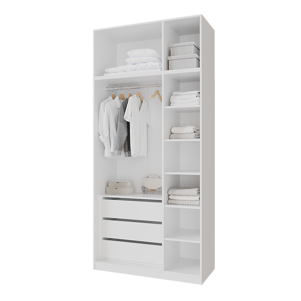 Шкаф распашной с тумбой и антресолью Меблітренд Чиназес Чита-1200.4 1200х500х2450 мм Белый (27356765) - фото 2 Шкаф распашной с тумбой и антресолью Меблітренд Чиназес Чита-1200.4 1200х500х2450 мм Белый (27356765) - фото 2