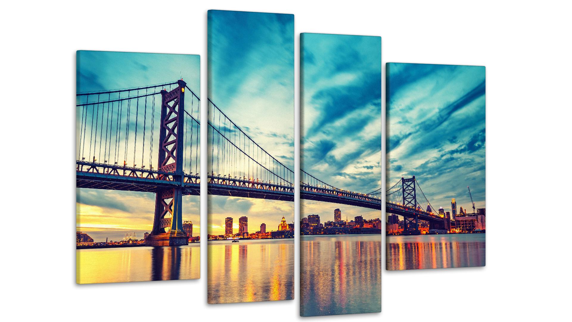 Картина модульна Мост Город 75х118 см (Art-146_4)