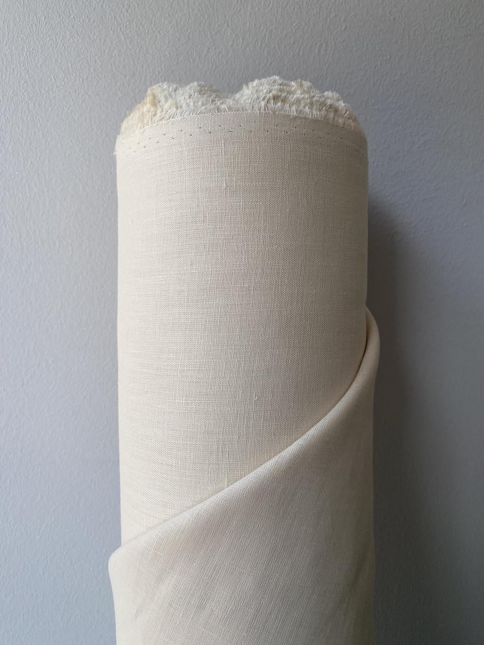 Ткань рубашечно-платьевая LINEN PLUS льняная натуральная 143 см 606/158 Кремовый
