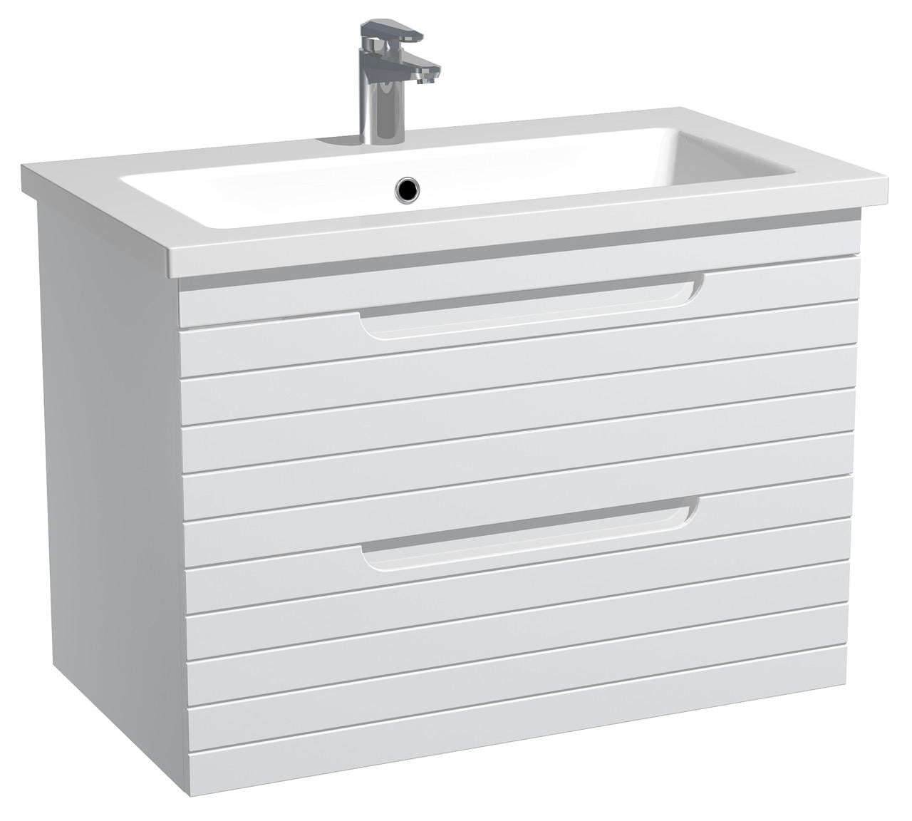 Тумба навесная для ванной комнаты Milleau PARALLEL 80 с умывальником Комо 80 см