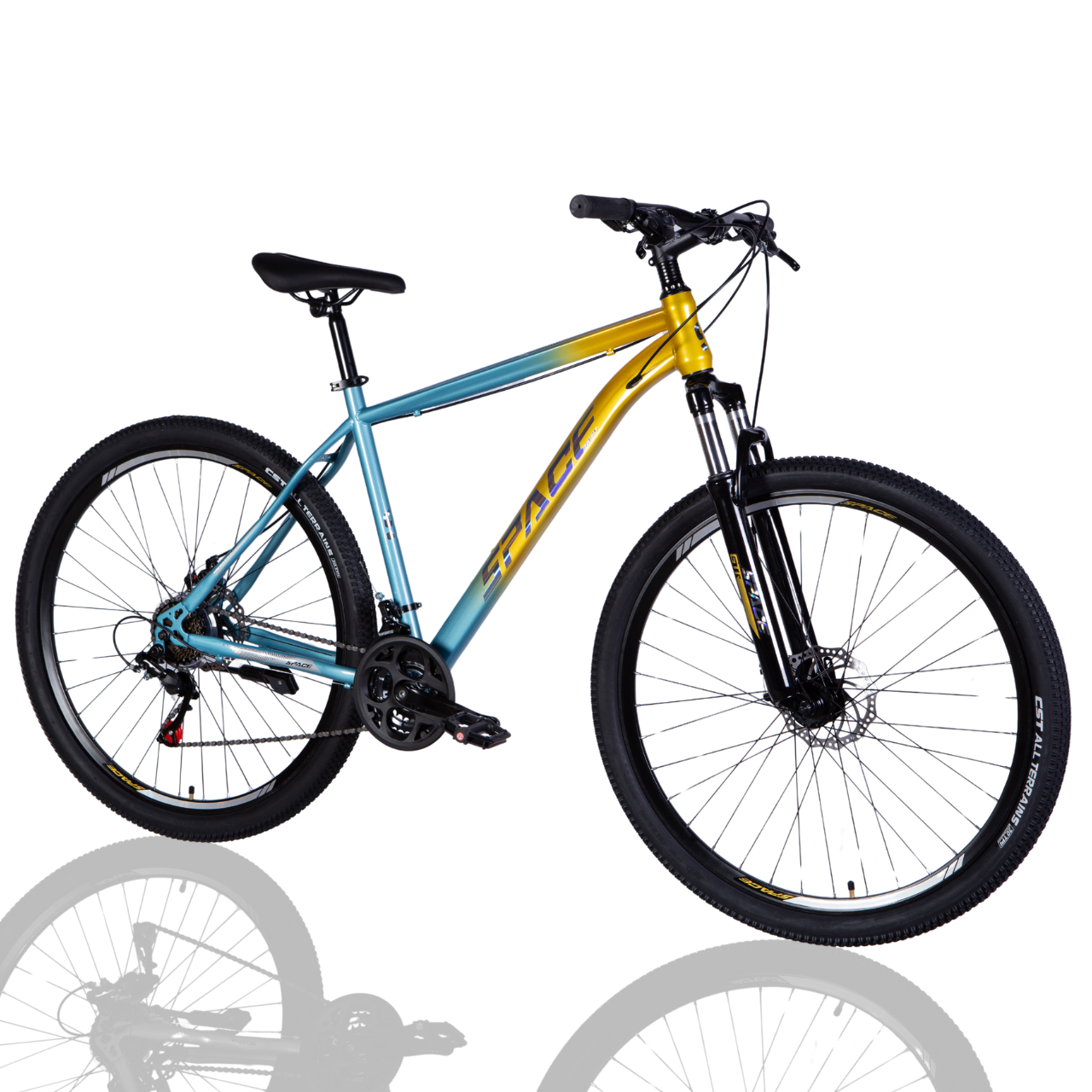 Велосипед SPACE ST 29" MARS DD FR 20" 2025 Золотисто-голубой