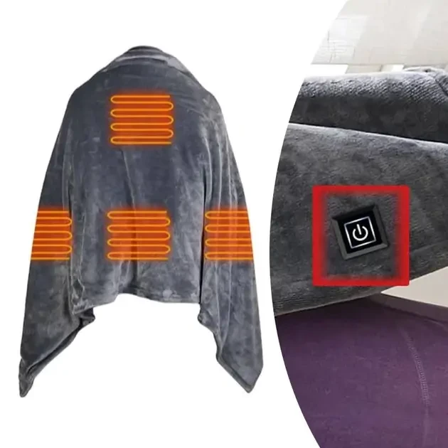 Плед із підігрівом Electric Heating Shawl Blanket USB 155х80 см - фото 8