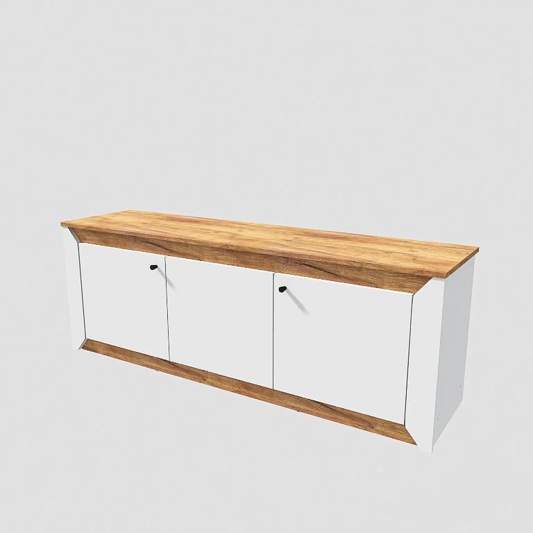 Тумба для ТВ Нордик-1500 Эверест 1500х378х530 мм Дуб крафт золотой/Белый (EVR-20672)