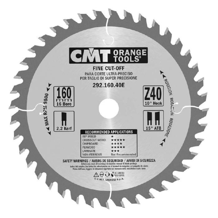 Диск пиляльний CMT Z 40 АТВ МДФ 160х2,6х16 мм 292.160.40E (14126)