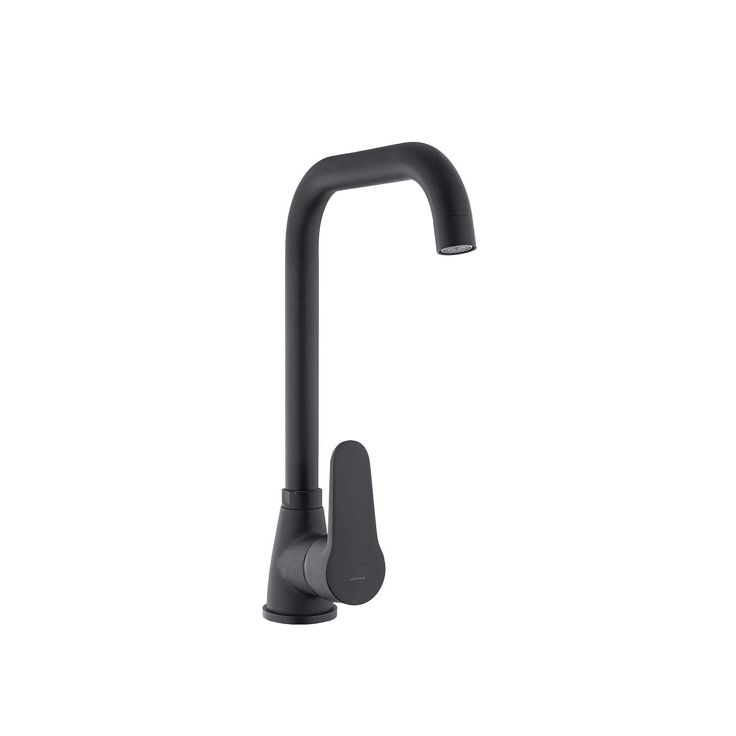 Змішувач для кухні KRONER Elbe-SCH030 CV023771 одноважільний Чорний (137507)