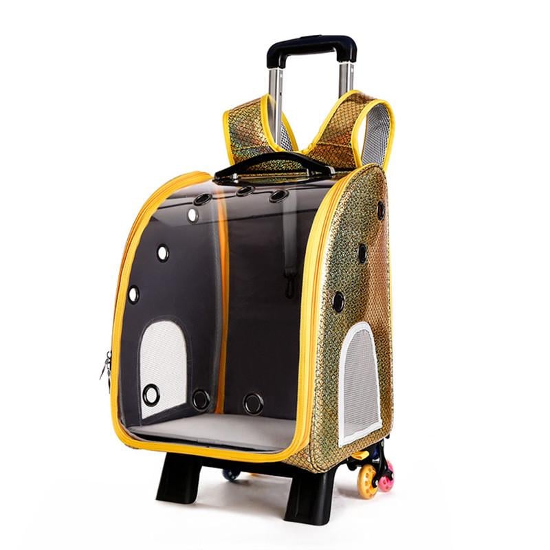 Рюкзак-тележка для переноски домашних питомцев CosmoPet CP-301 с телескопической ручкой 42x33x27 см Yellow (2631389252)