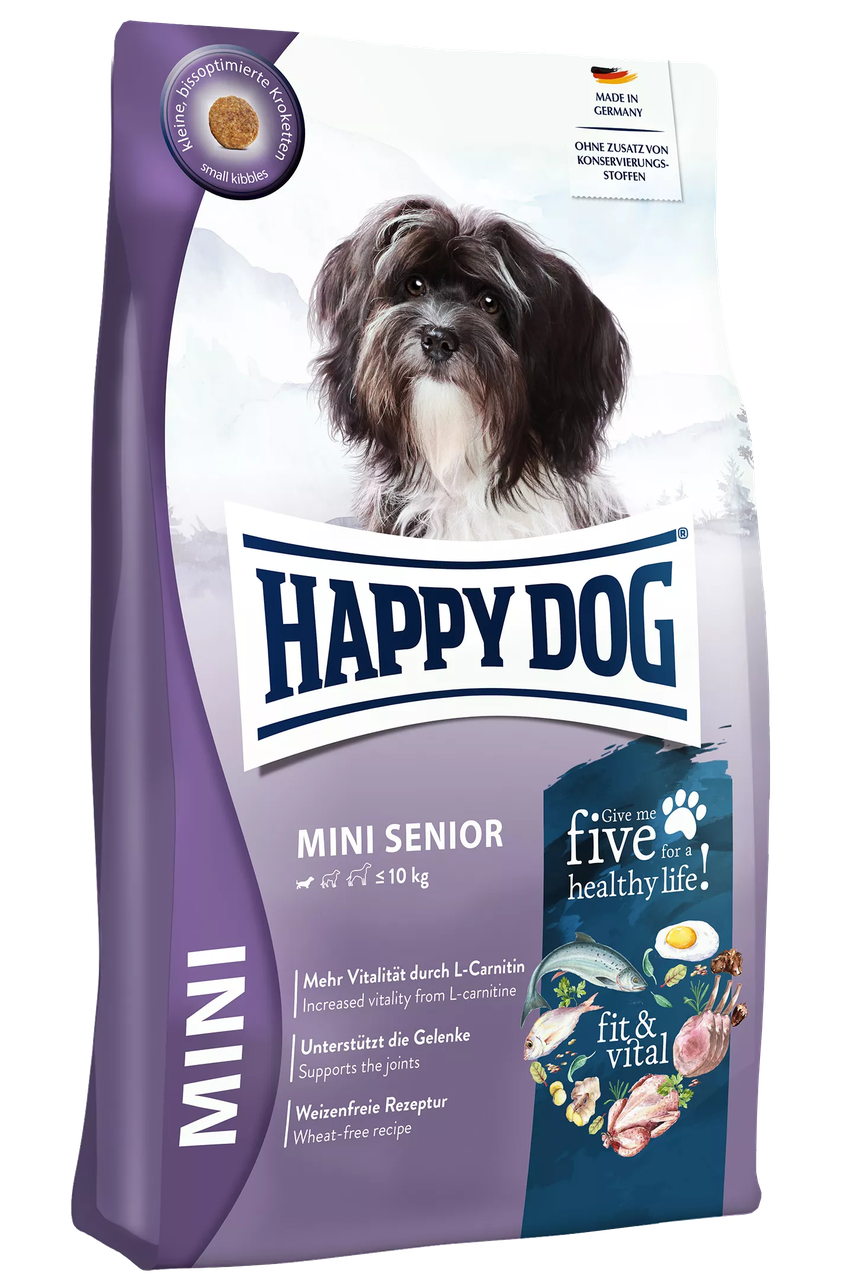 Корм сухой Happy Dog fit & vital Mini Senior 4 кг для собак мелких пород весом до 10 кг (61209)