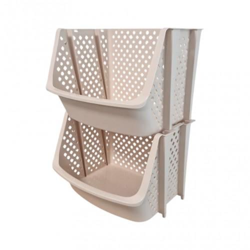 Этажерка пластиковая модульная 2 секции 35х30х50 см Бежевый (7412) Этажерка пластиковая модульная 2 секции 35х30х50 см Бежевый (7412)