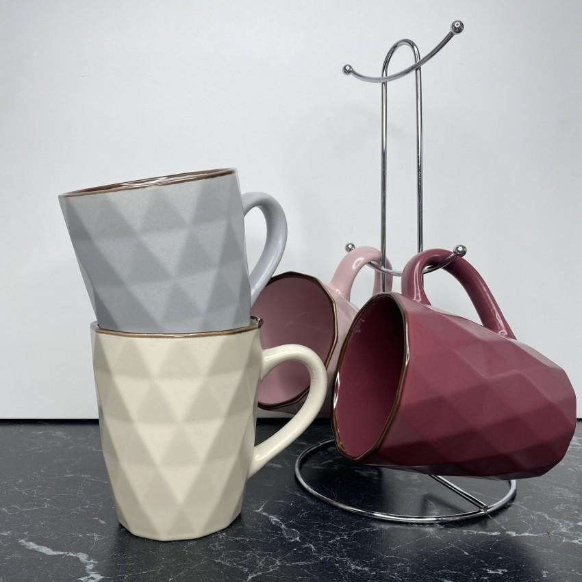 Набір чашок на стійці S&T 021-04-11 350 мл 4 шт. (1958607178)