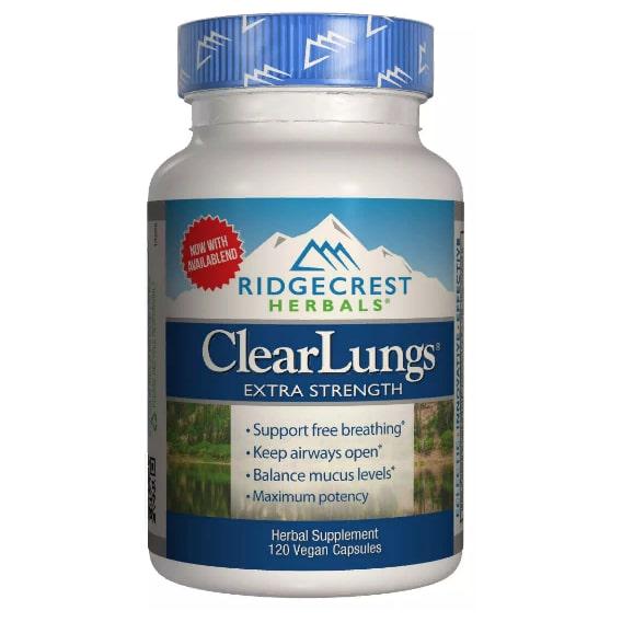 Комплекс для профілактики дихальної системи RidgeCrest Herbals Clear Lungs Extra Strength 120 Veg Caps (RCH156)