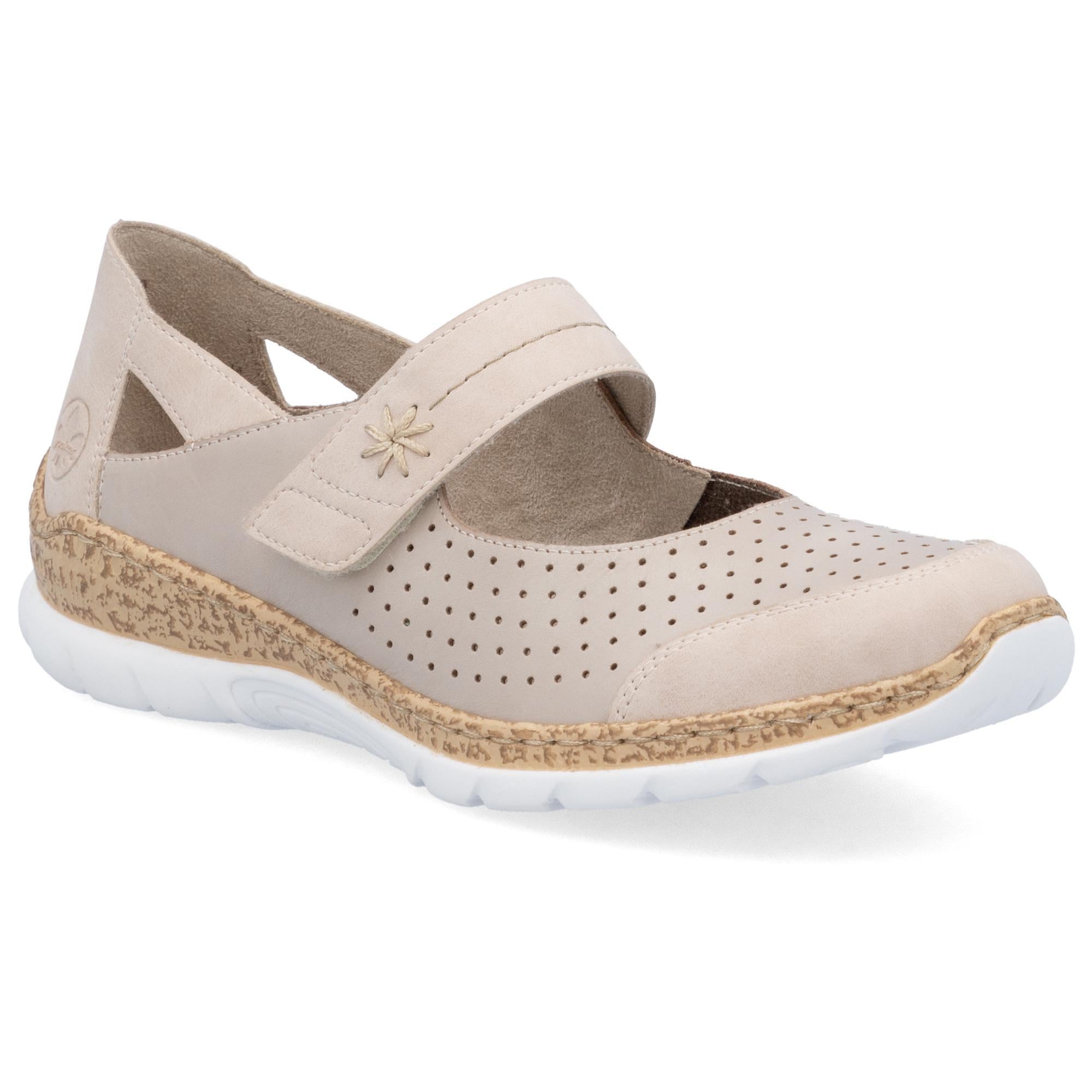 Слипоны женские весенние RIEKER р. 38 Бежевый (089421-38)