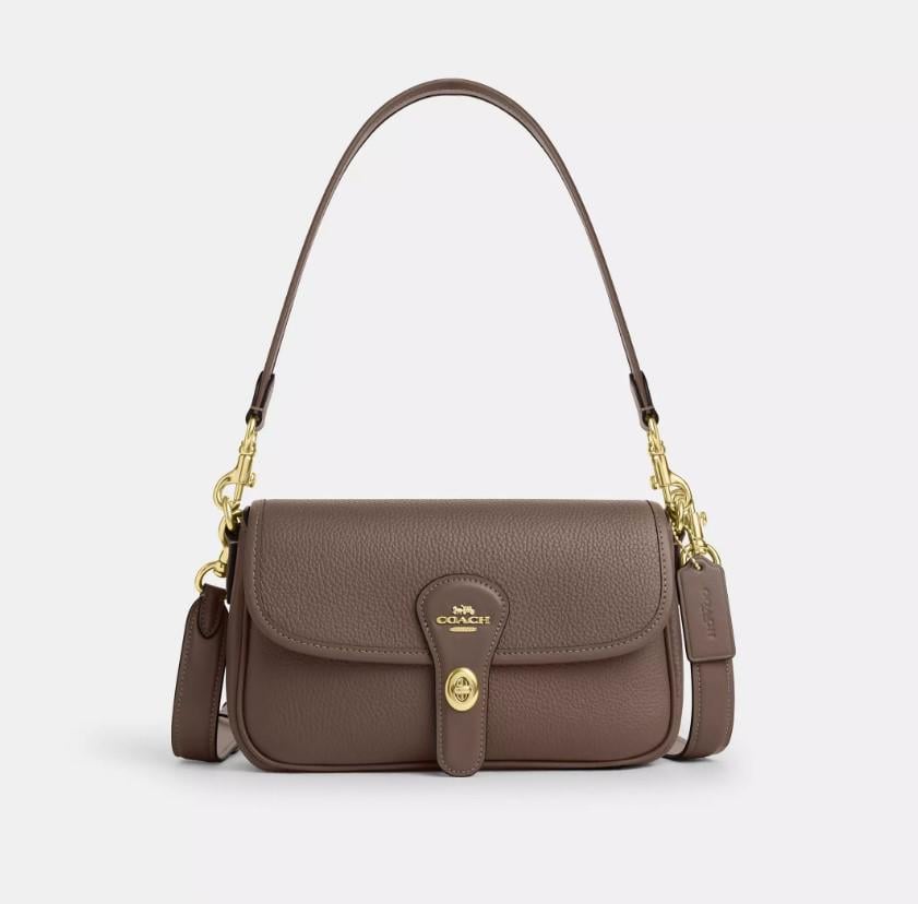 Сумка Coach Hadley Shoulder Bag pebbled leather/Gold/Dark Stone (b2410)