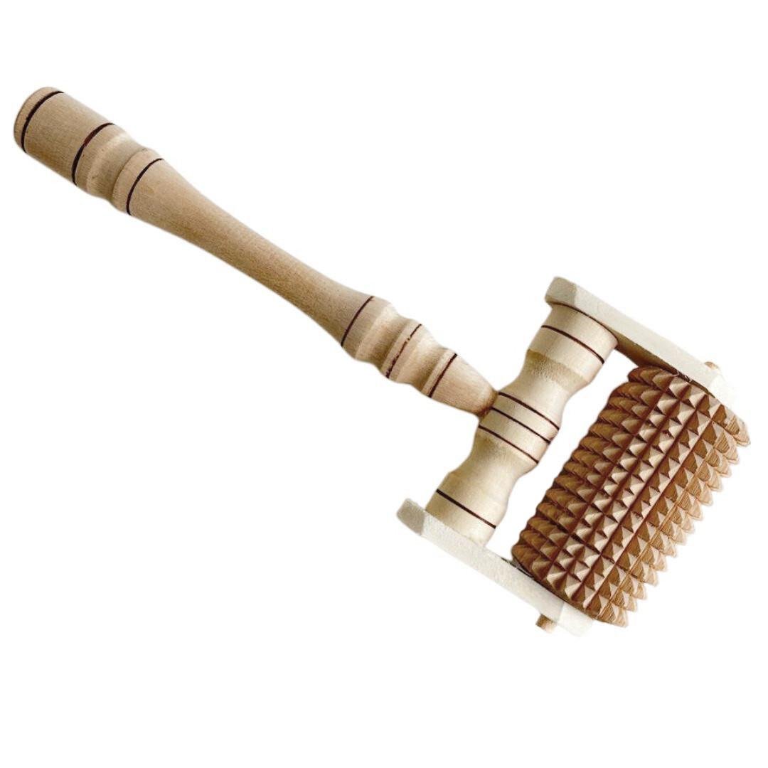 Масажер для тіла роликовий зубчастий дерев'яний (1950945184)