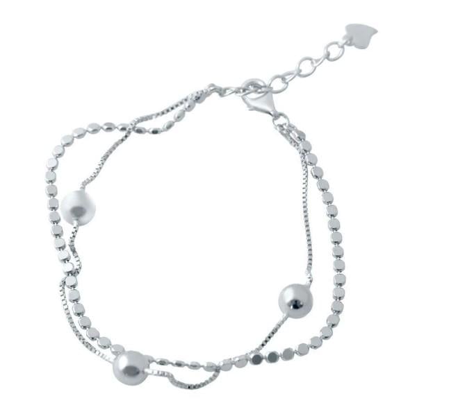 Браслет серебряный с шариками