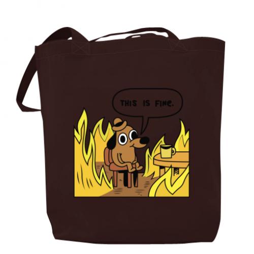 Шоппер This is fine 37х41 см Шоколадный (16760037-12-47542)