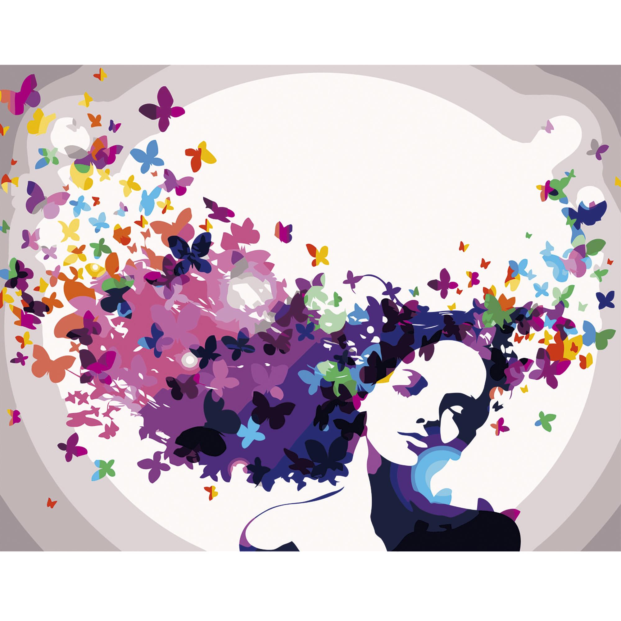 Картина по номерам Strateg Премиум Цветочные мысли с лаком 40х50 см (VA-2664)