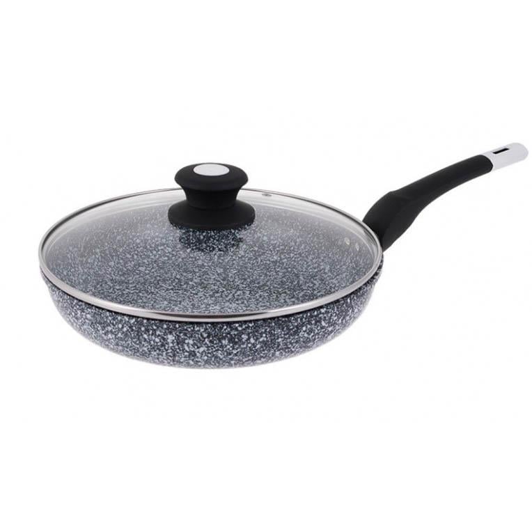 Сковорода UNIQUE UN-5113-20 із кришкою Світлий граніт
