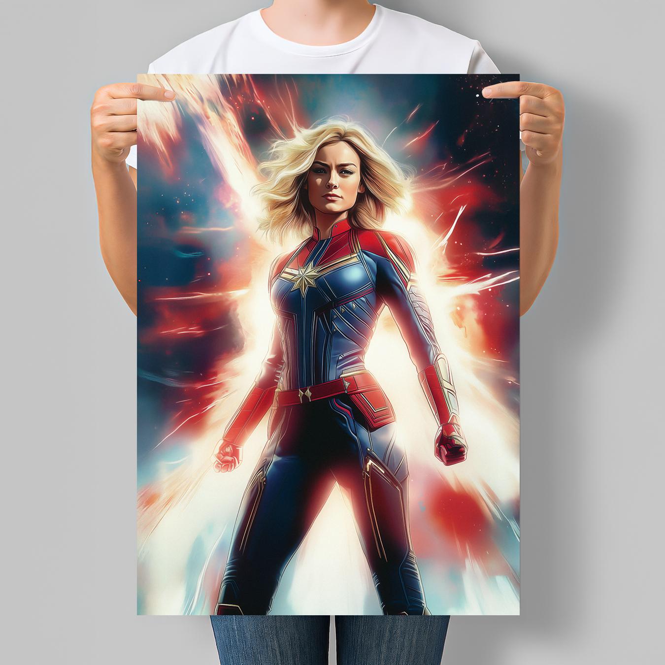 Постер супергероиня Marvel Кэрол Денверс Капитан Марвел Fan art Серия Superheroine Collection 30x42 см A3 (MAR09_A3)