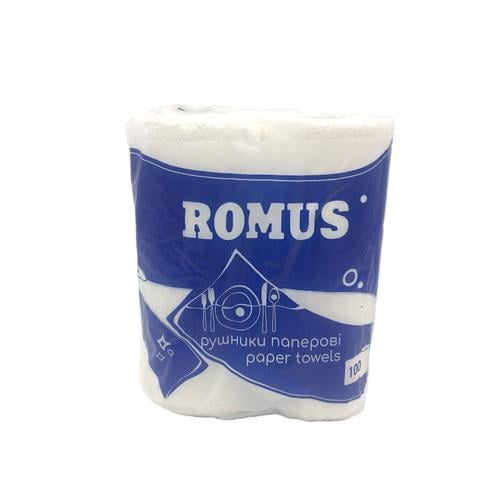 Рушники паперові Romus двошарові 2 рулони 100 відривів Білий (RS012)