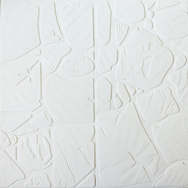 Панель самоклеящаяся декоративная 3D Камень 700x700x6 мм Белый