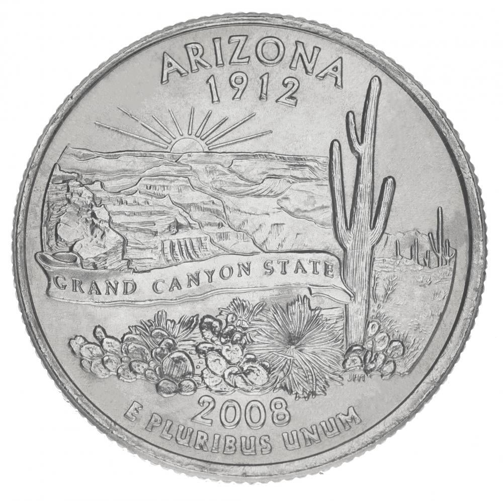 Коллекционная монета США 25 центов 2008 D Штаты и территории - Аризона UNC (KM#423) Коллекционная монета США 25 центов 2008 D Штаты и территории - Аризона UNC (KM#423)