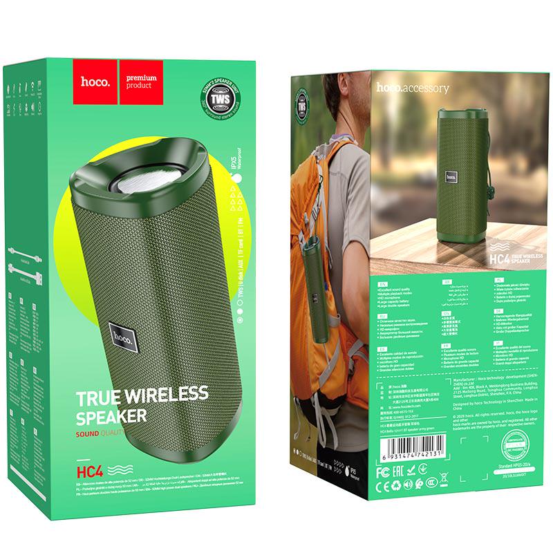 Колонка портативная Bluetooth Hoco HC4 Bella sports BT speaker Army Green - фото 2