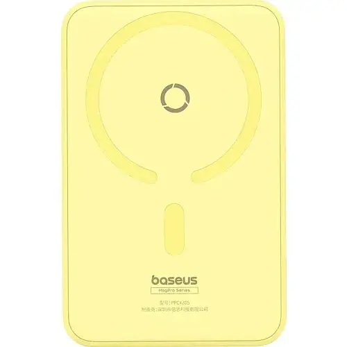 Батарея портативная BASEUS MagPro Magnetic Bracket Wireless Fast-Charging P10064101Y23-00 5000 mAh 20W Yellow - фото 2