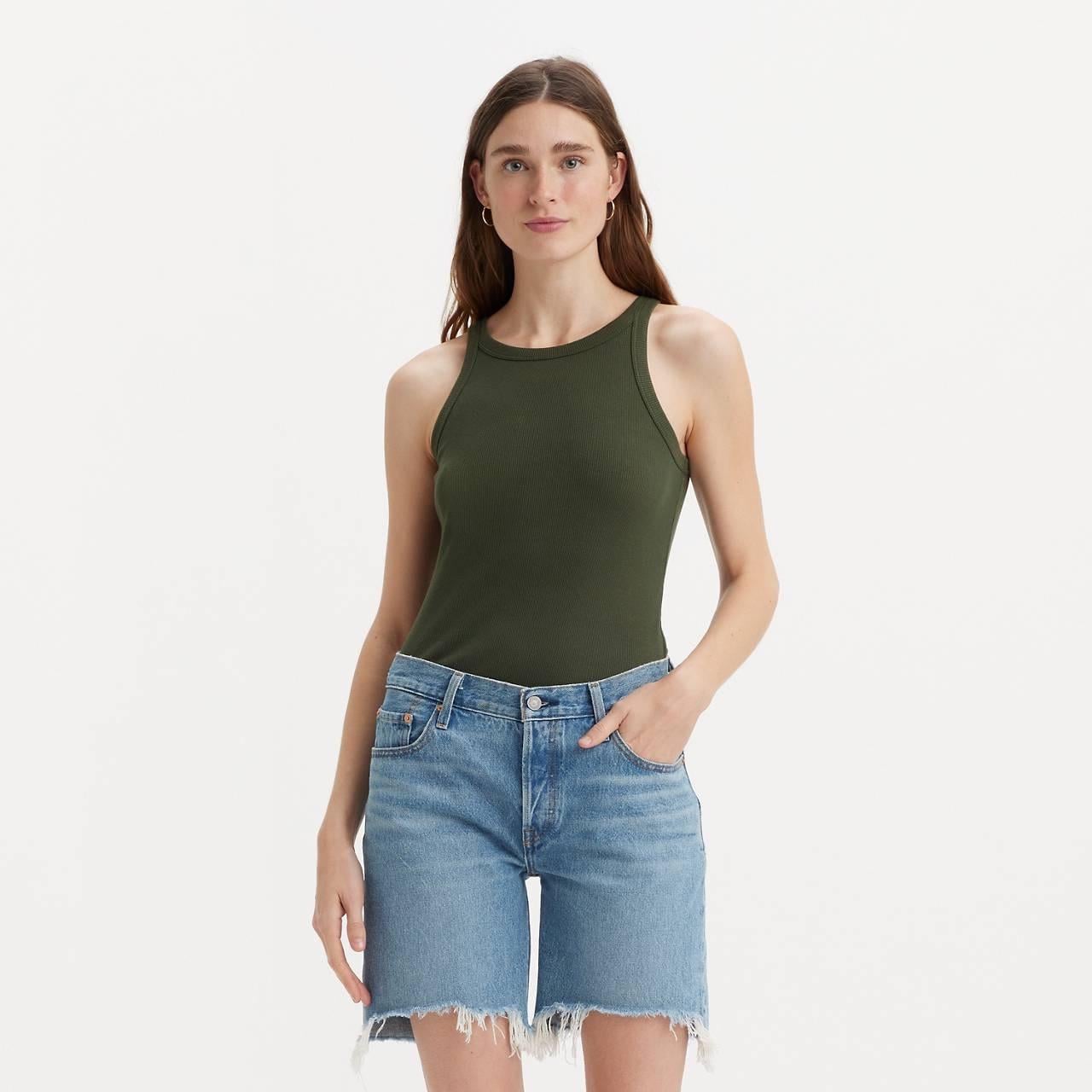 Майка женская Levi's ESSENTIAL RACER XS Зеленый (2424854894) Майка женская Levi's ESSENTIAL RACER XS Зеленый (2424854894)
