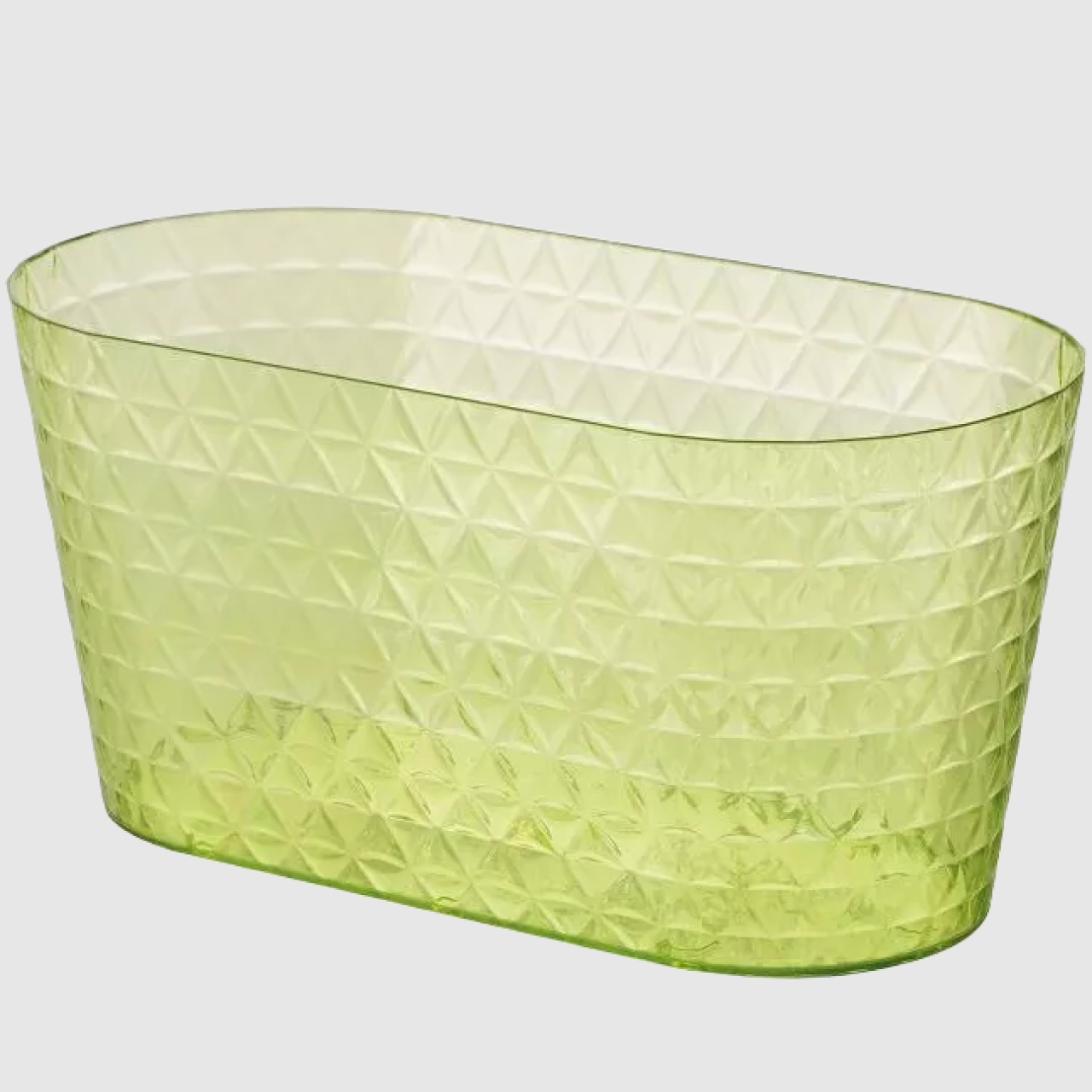 Вазон Diament Petit Овал 27 см Прозрачный/Лимонный (35238) - фото 1 Вазон Diament Petit Овал 27 см Прозрачный/Лимонный (35238) - фото 1