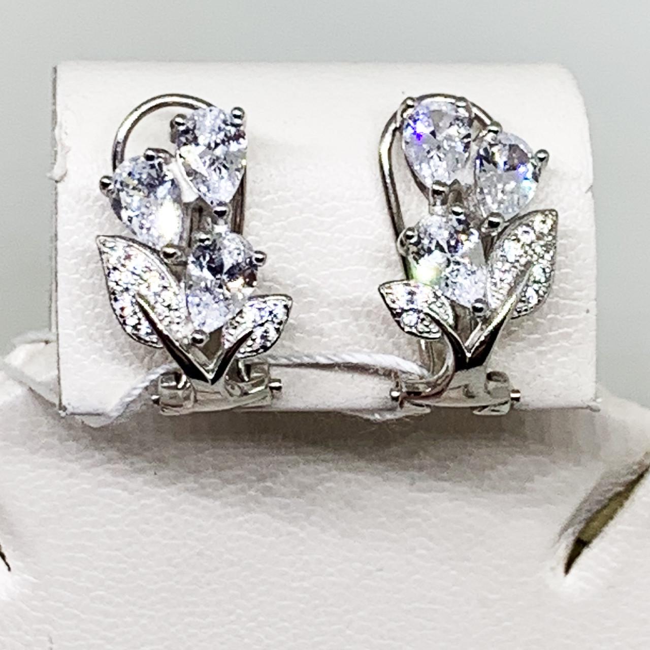 Серьги серебряные с кубическим цирконием 3,88 г (1683623612)