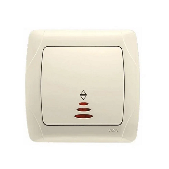 Выключатель 1-клавишный проходной VIKO Carmen с подсветкой Кремовый (90562063) Выключатель 1-клавишный проходной VIKO Carmen с подсветкой Кремовый (90562063)