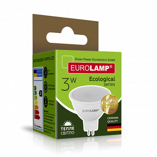 Светодиодная лампа рефлекторная Eurolamp LED-SMD-03533(P) 3W 220V 260 lm 3000K GU5.3 50х54 мм (4260484996442) - фото 3 Светодиодная лампа рефлекторная Eurolamp LED-SMD-03533(P) 3W 220V 260 lm 3000K GU5.3 50х54 мм (4260484996442) - фото 3